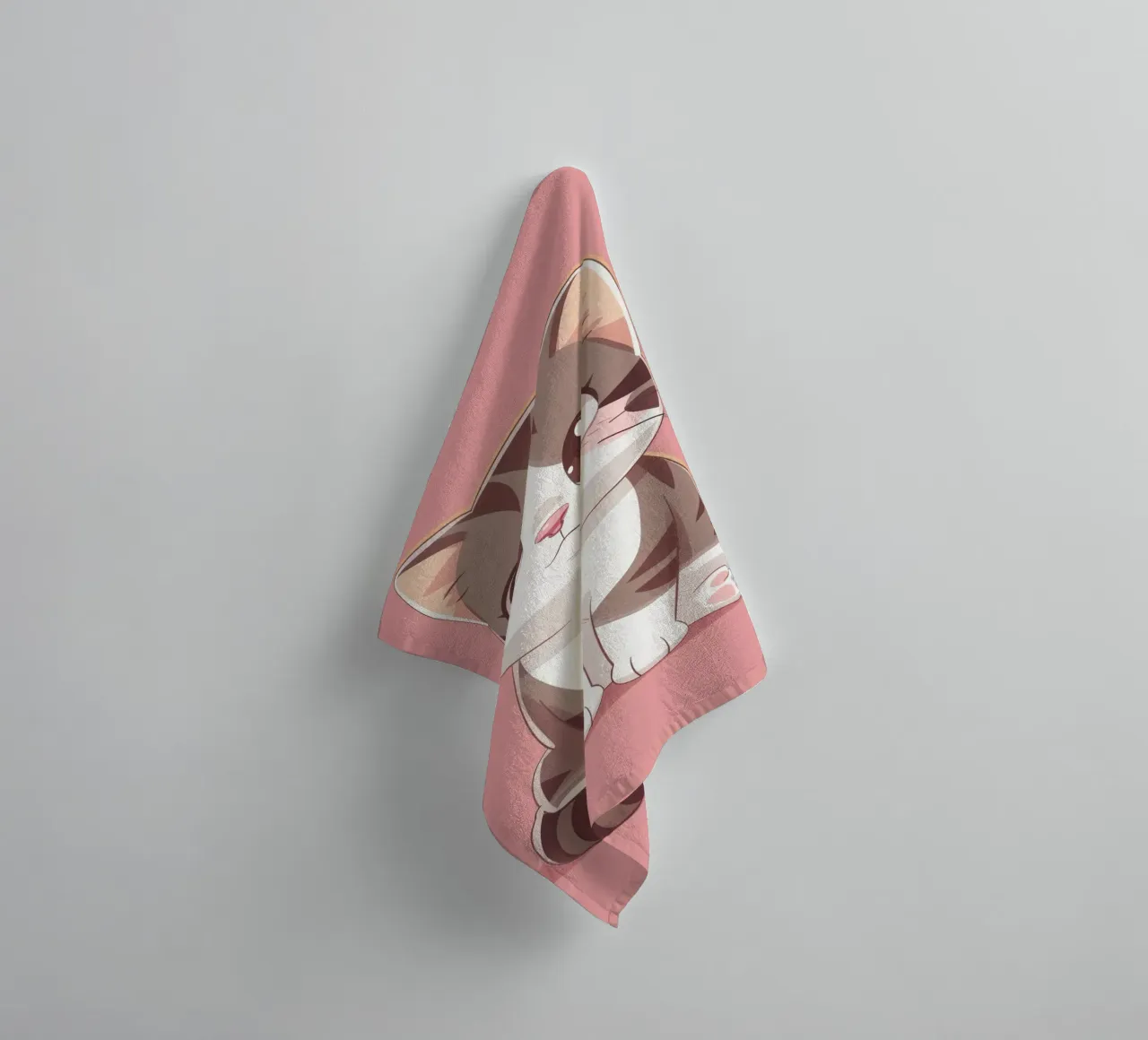 Charming American Curl Cat with Curled Ears towel by DesignDoodle