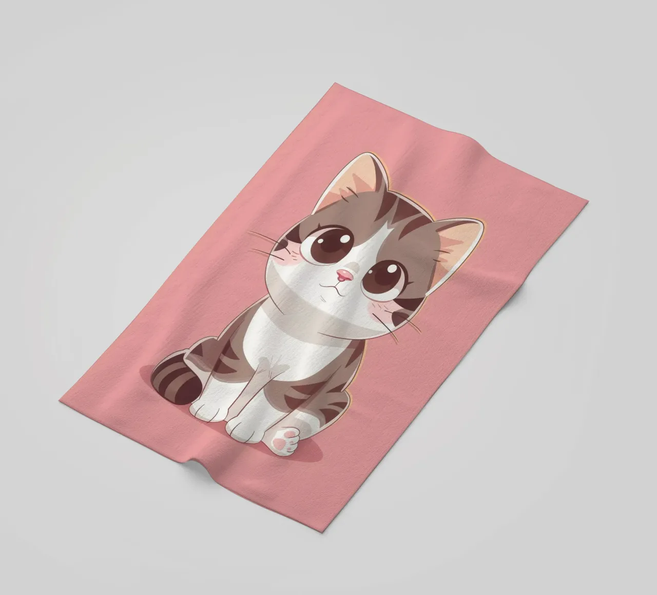 Charming American Curl Cat with Curled Ears beach towel by DesignDoodle