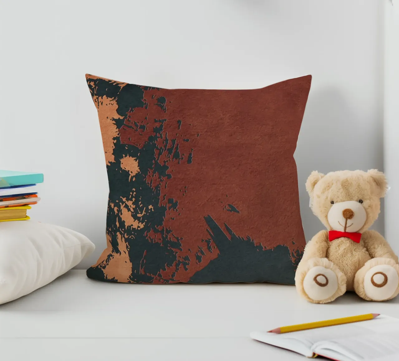 red abstract texture cuscino da vintageshop