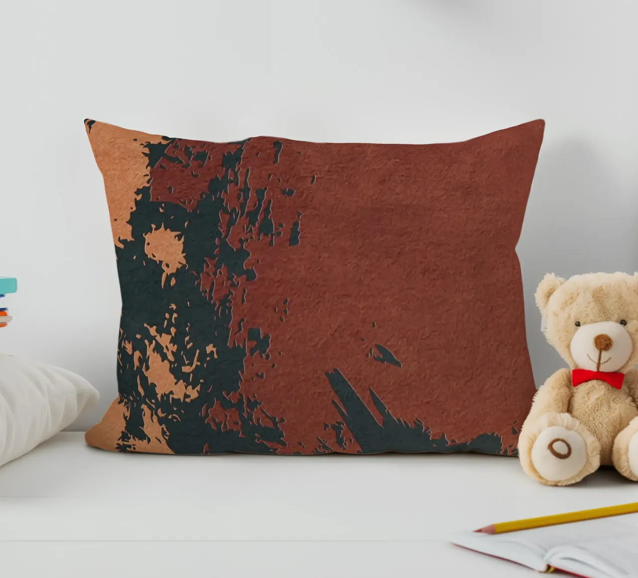 red abstract texture cuscino da vintageshop