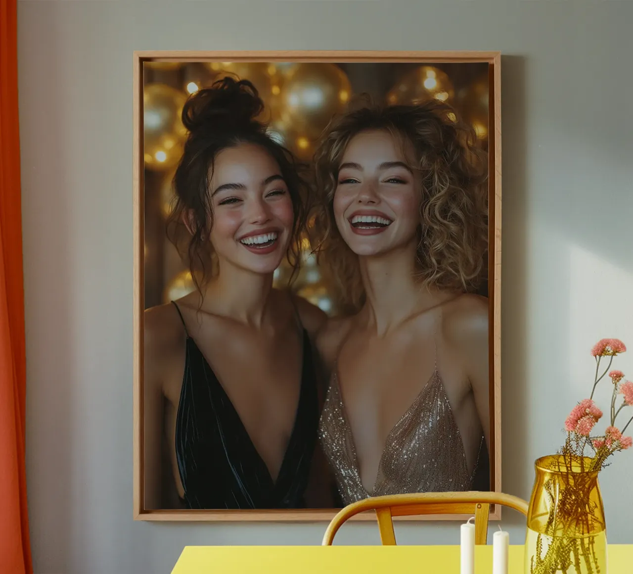 Glam Glow canvas with Floater frame by PhotoVibe Decor