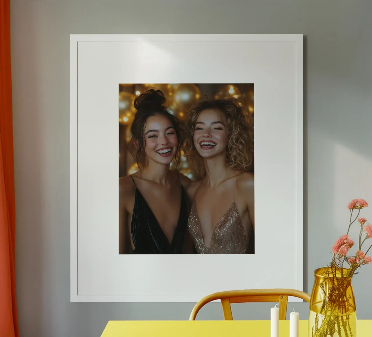 Bagliore glam poster con telaio in legno da PhotoVibe Decor