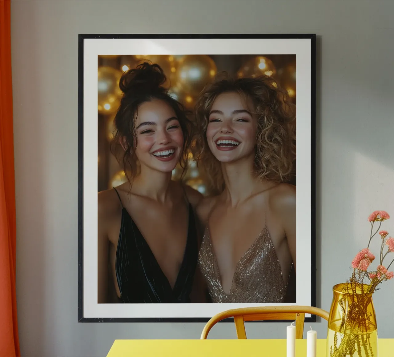 Bagliore glam poster con telaio in legno da PhotoVibe Decor