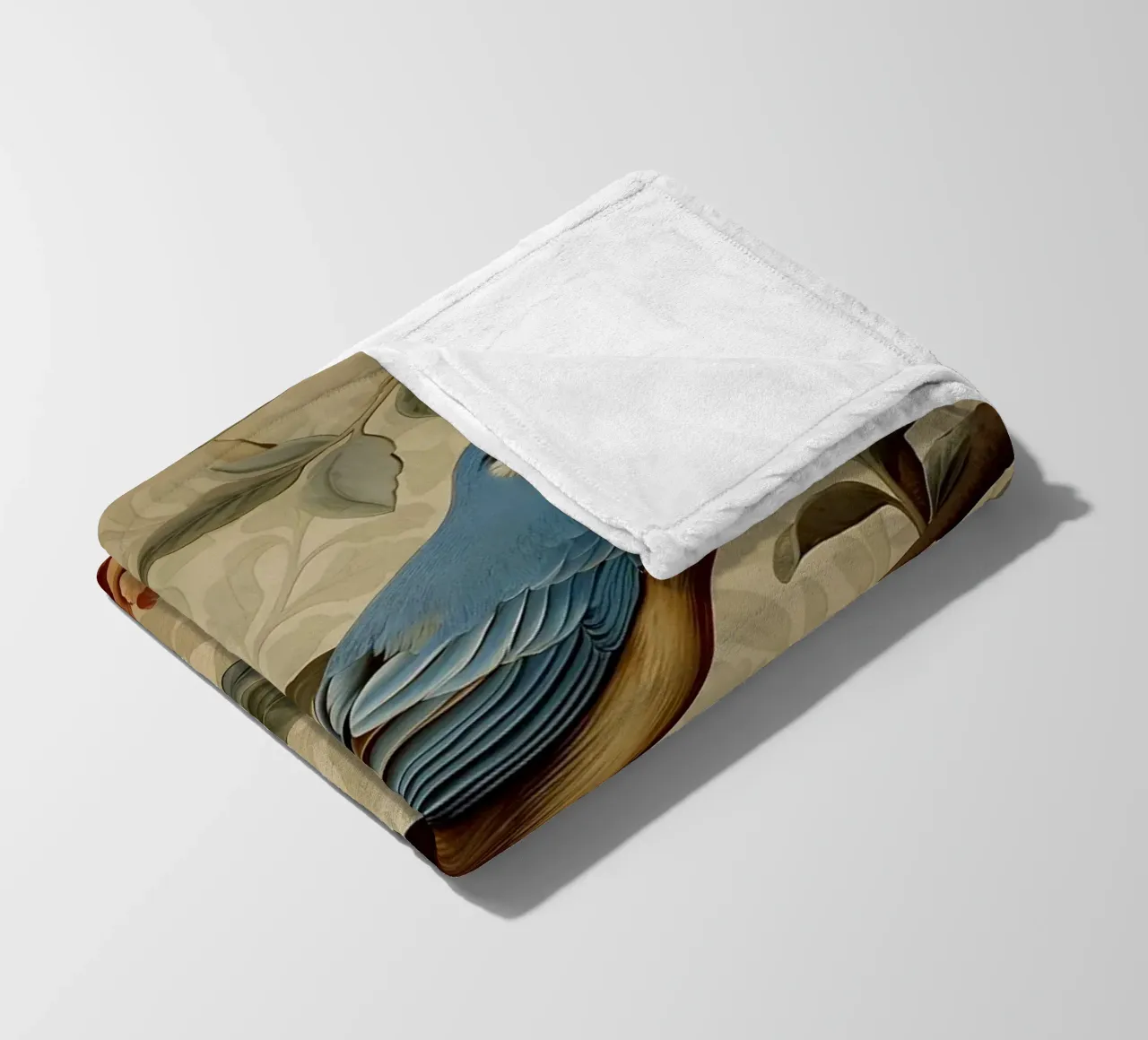 Uccello blu floreale botanico coperta in pile da Turner Kyle