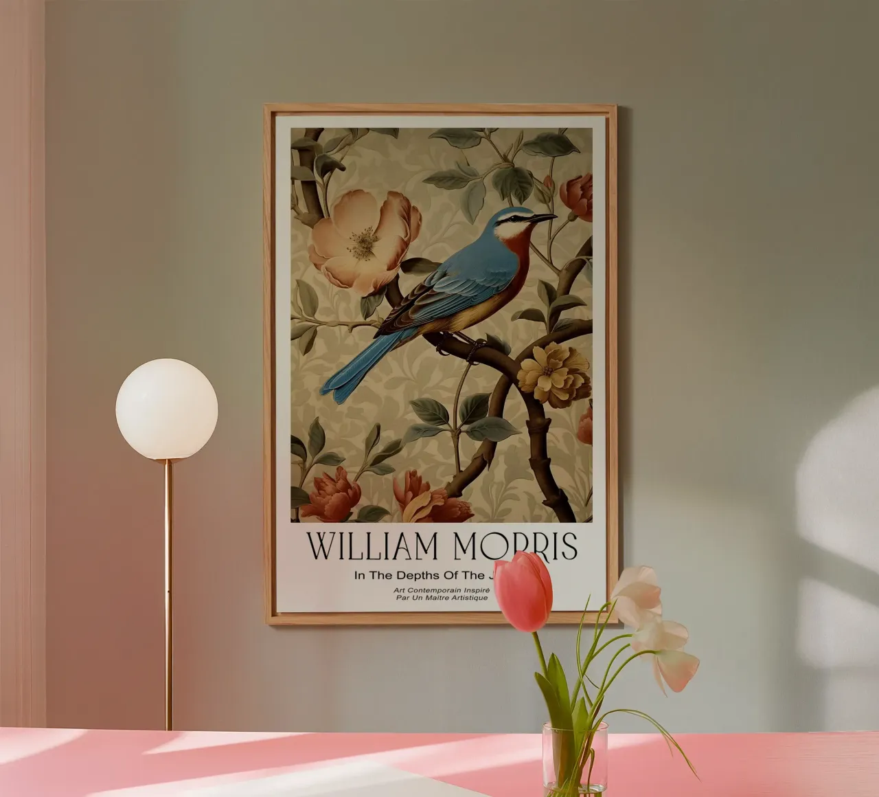 Uccello blu floreale botanico alluminio dibond da Turner Kyle