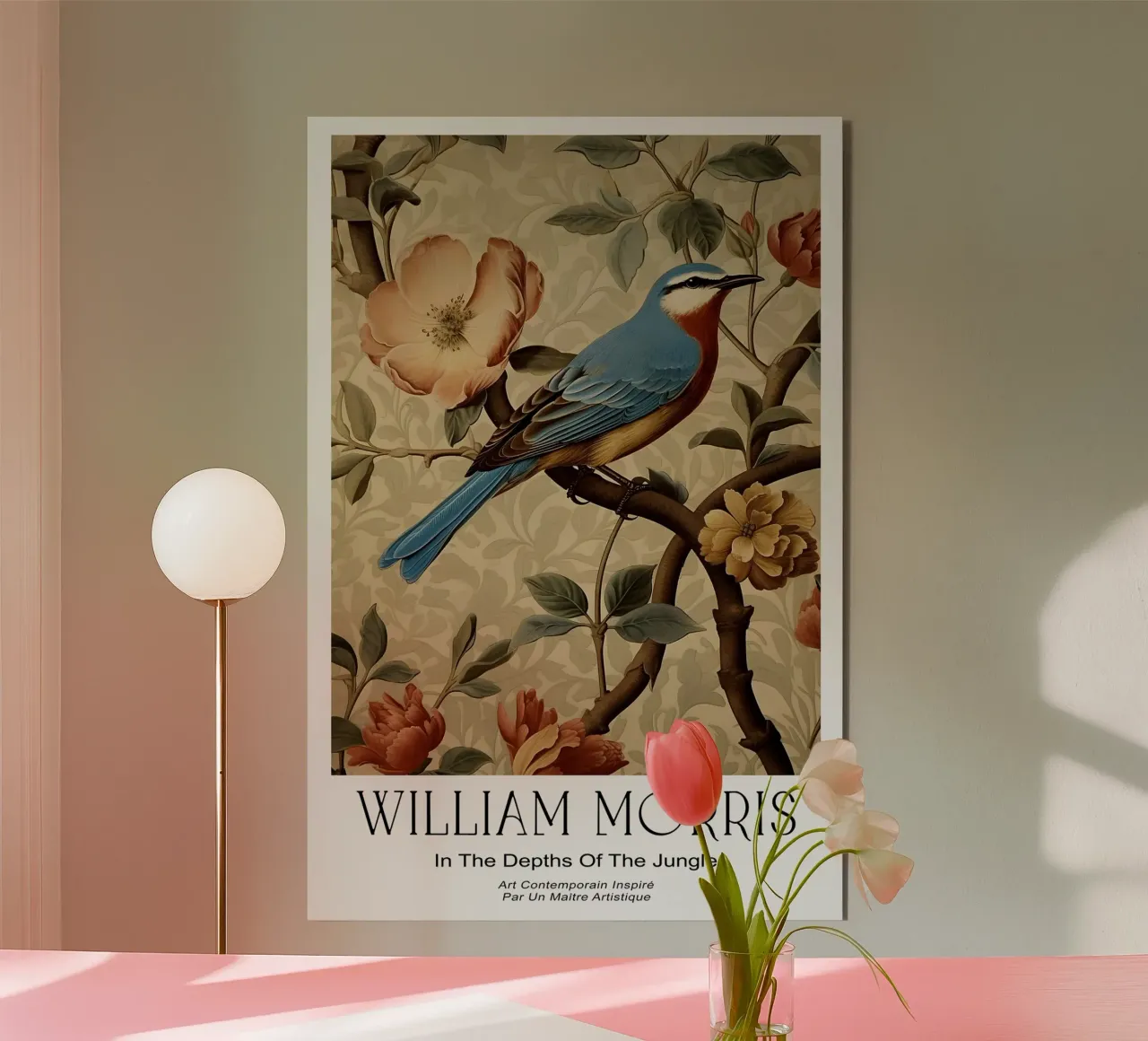 Uccello blu floreale botanico alluminio dibond da Turner Kyle