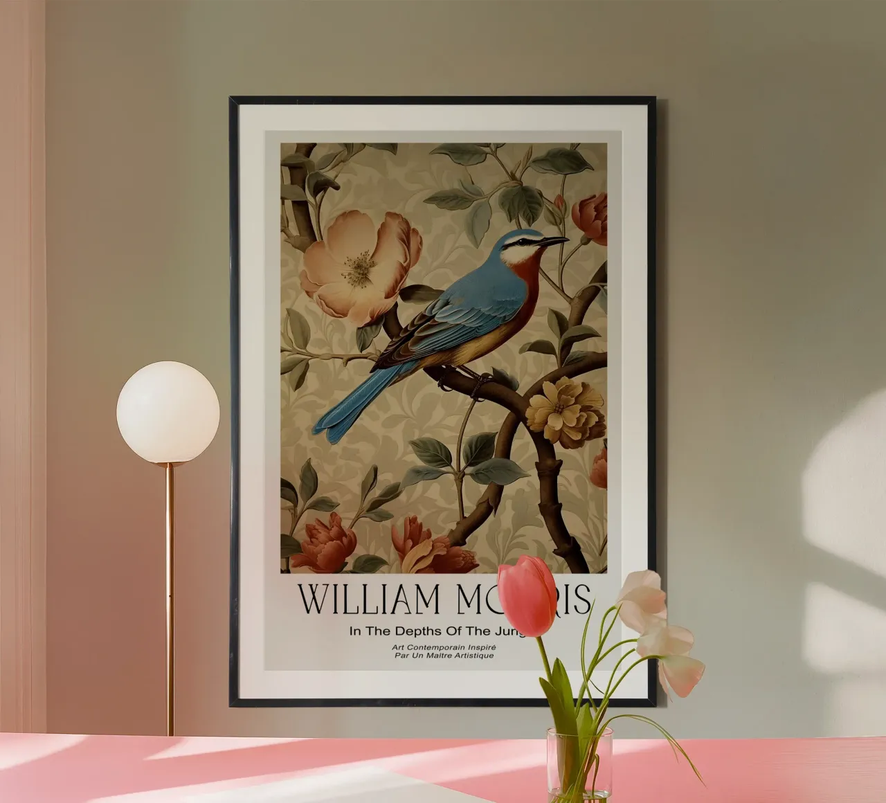 Uccello blu floreale botanico carta hahnemühle da Turner Kyle