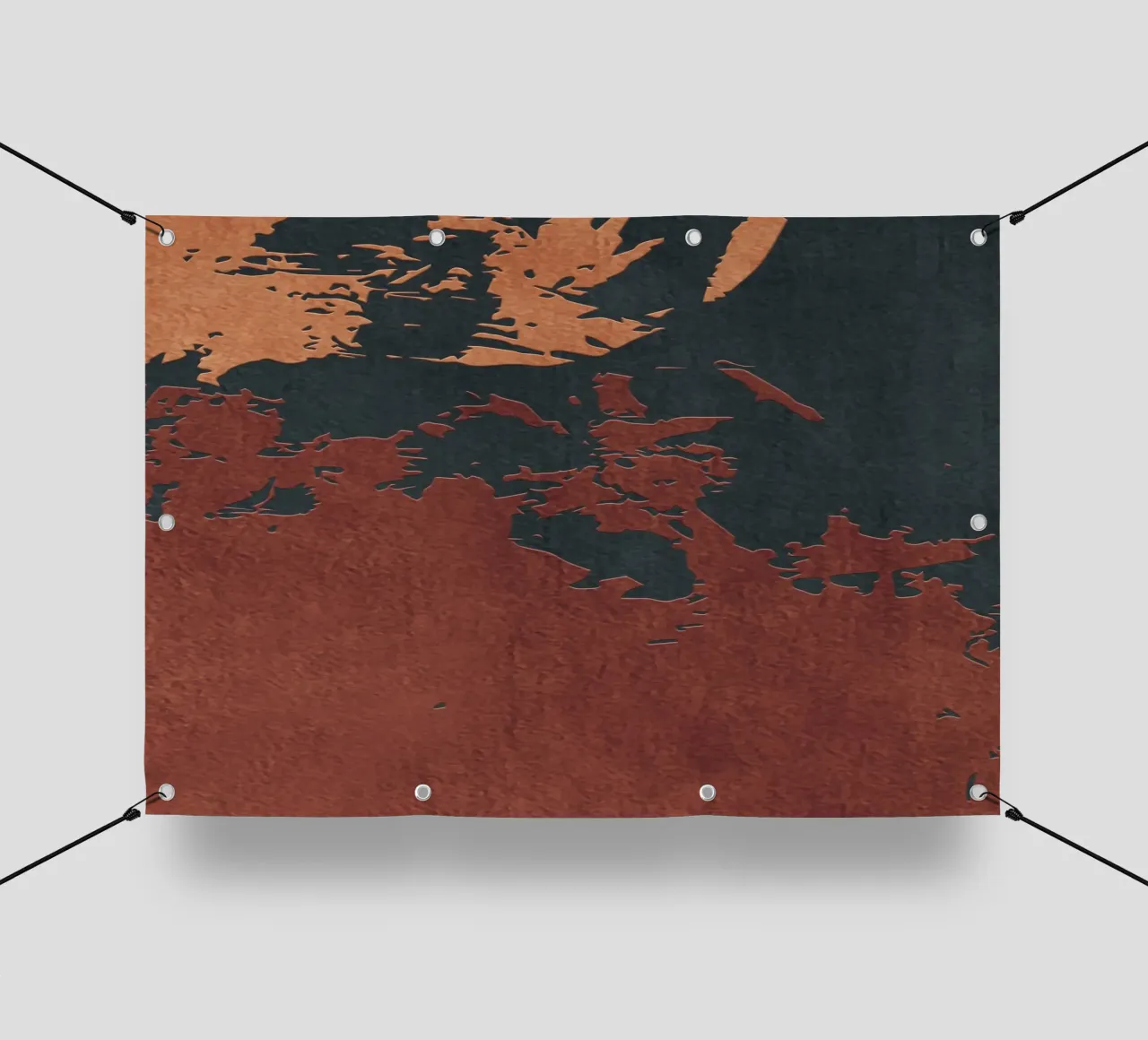 red and black abstract texture telo in pvc da vintageshop