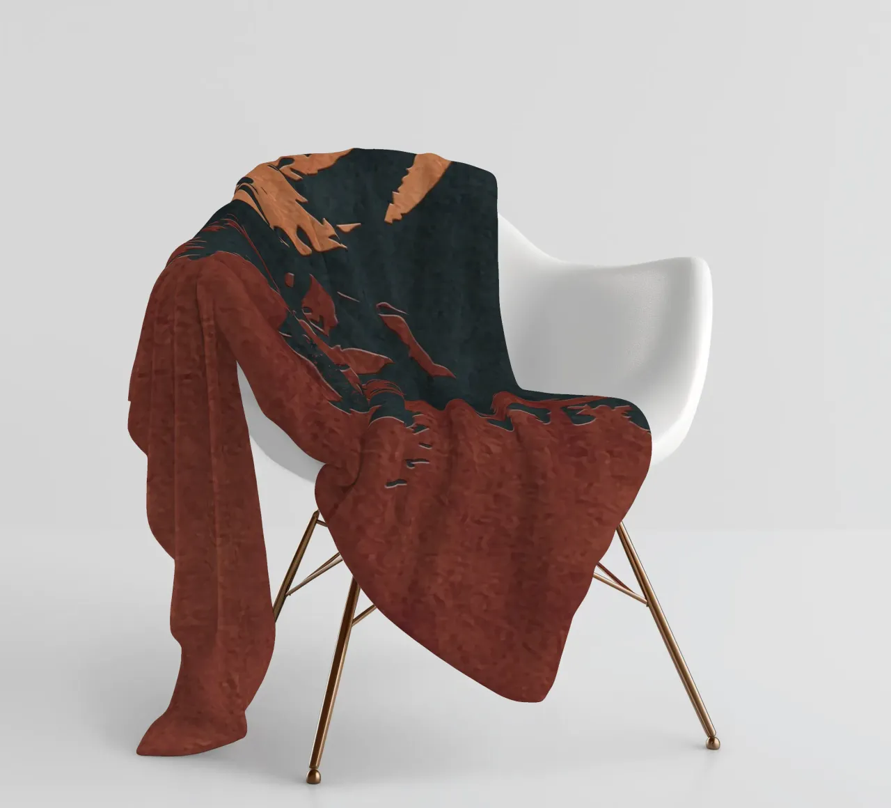 red and black abstract texture coperta in pile da vintageshop