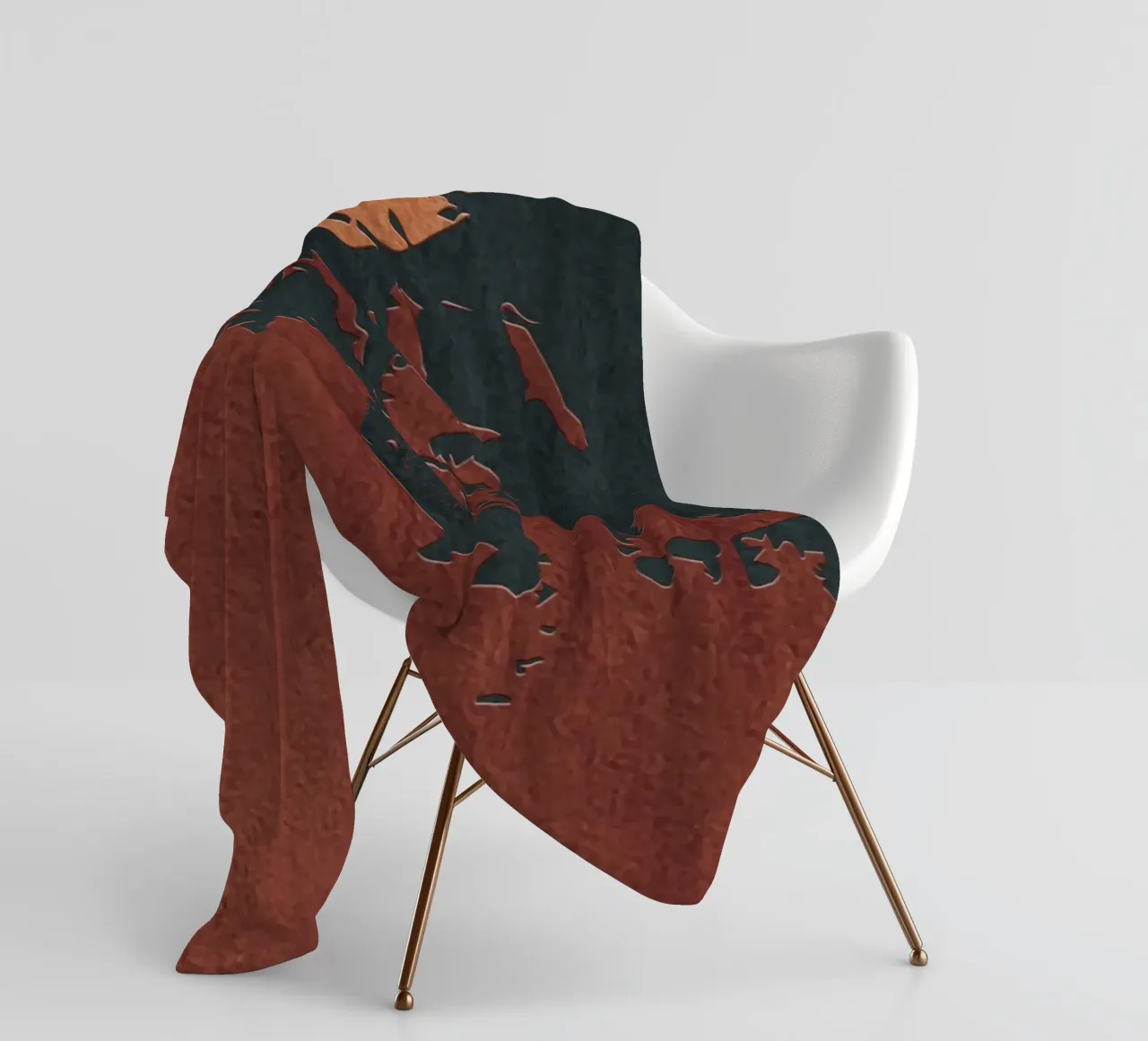 red and black abstract texture coperta in pile da vintageshop