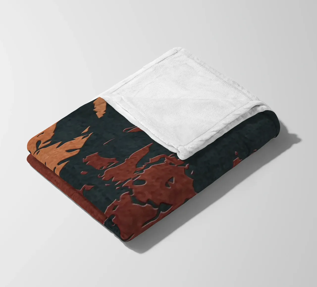 red and black abstract texture coperta in pile da vintageshop