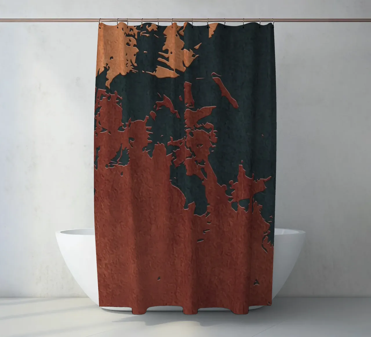 red and black abstract texture tenda da doccia da vintageshop