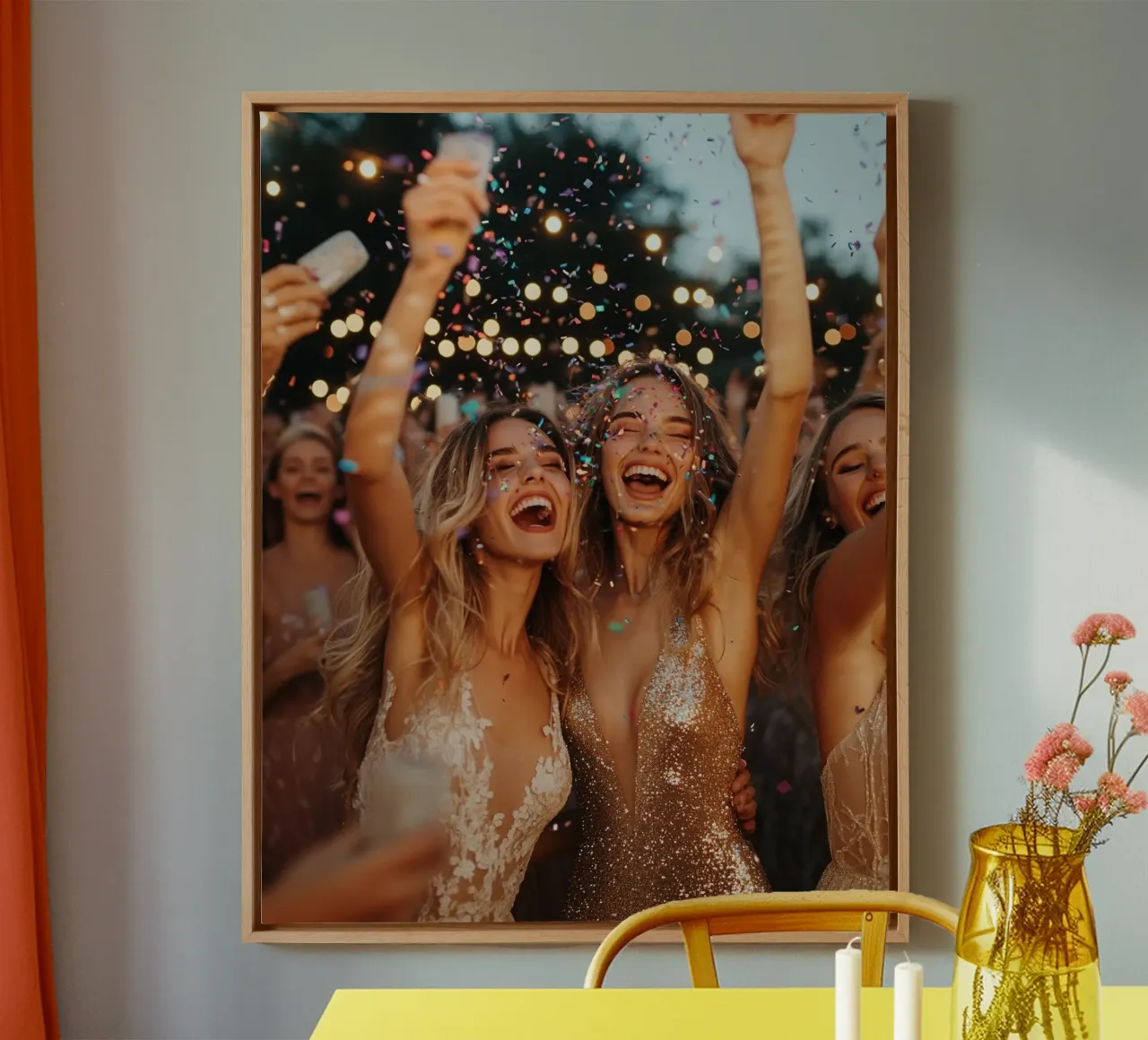 Glam Glow canvas with Floater frame by PhotoVibe Decor
