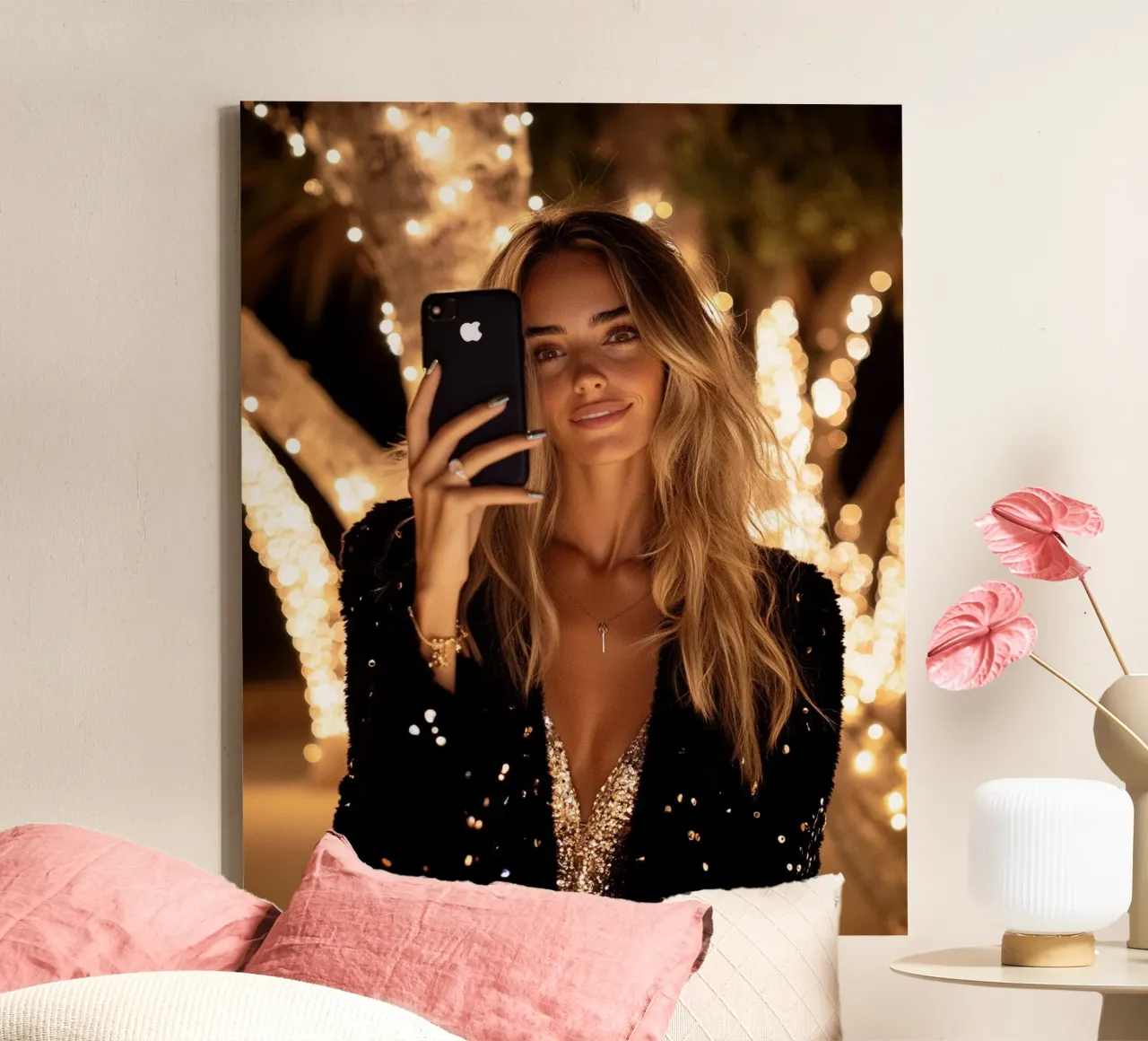 Glam Glow canvas with Floater frame by PhotoVibe Decor
