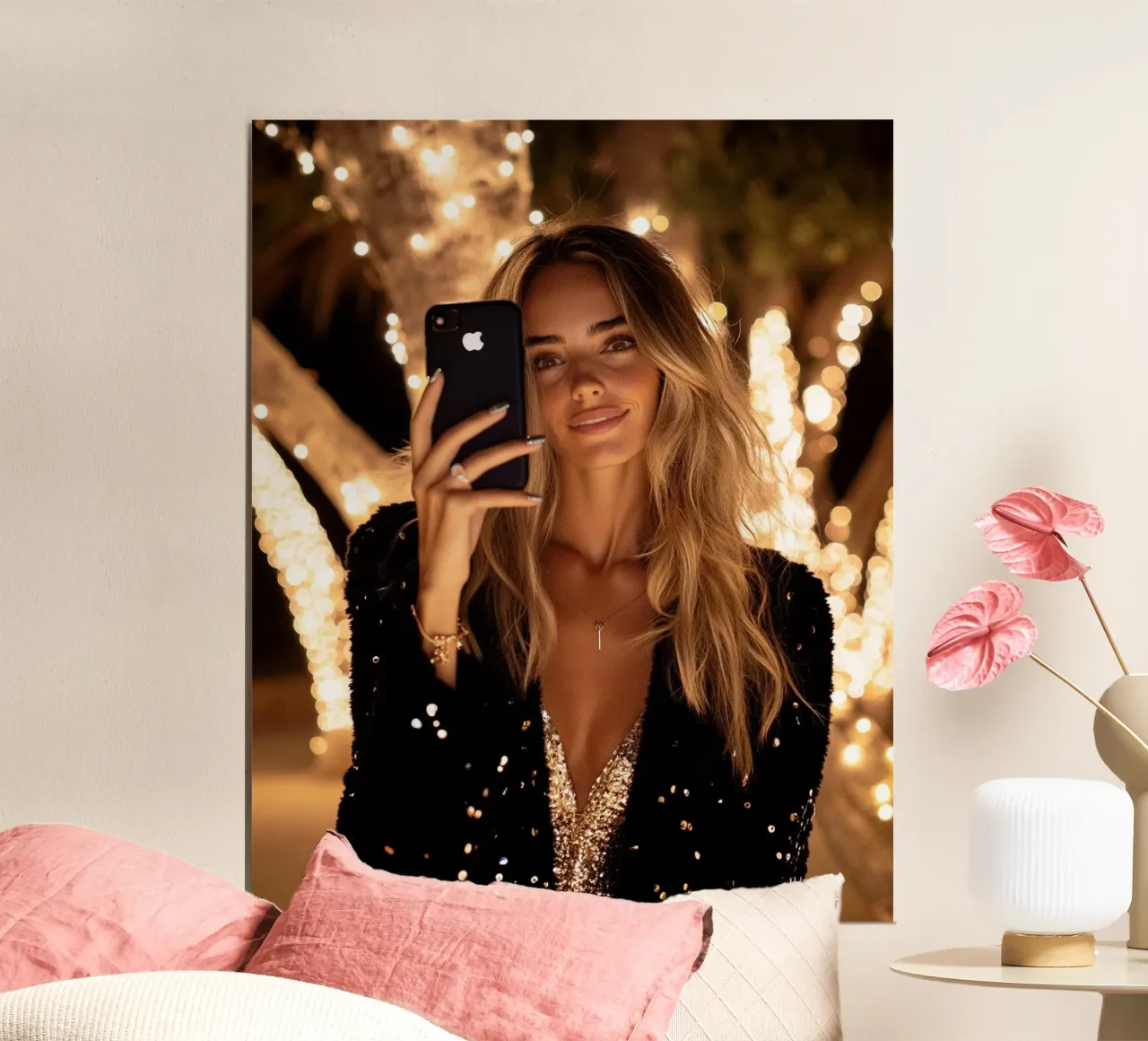 Bagliore glam poster con telaio in legno da PhotoVibe Decor