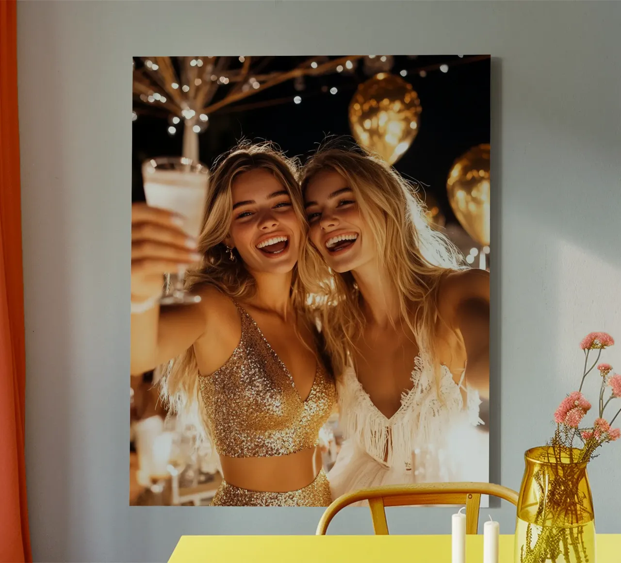 Glam Glow canvas with Floater frame by PhotoVibe Decor