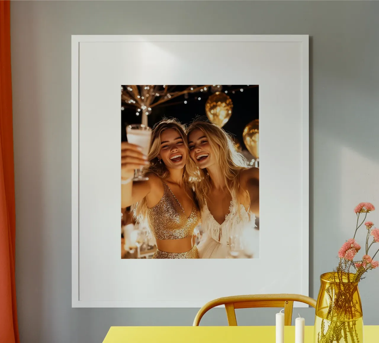 Bagliore glam poster con telaio in legno da PhotoVibe Decor