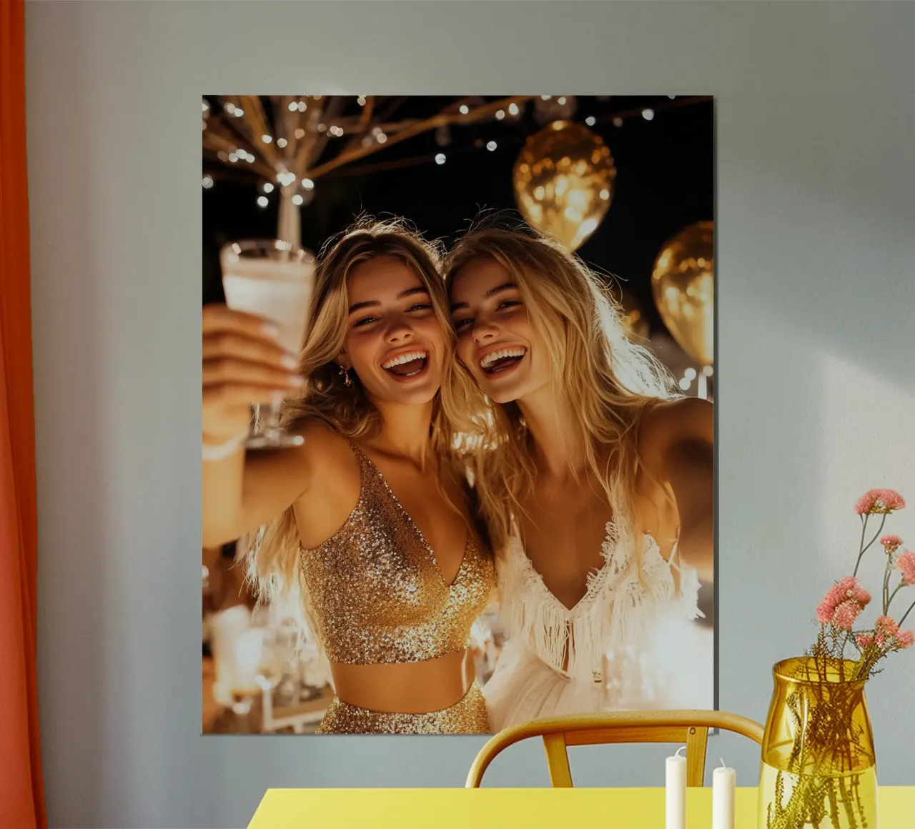 Bagliore glam poster con telaio in legno da PhotoVibe Decor