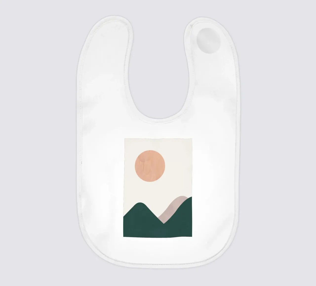 Pink Moon baby bib by Rose Beck Art
