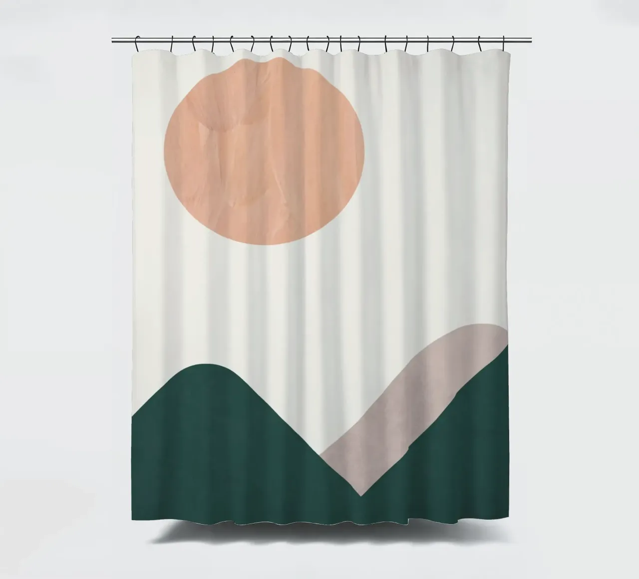 Pink Moon shower curtain by Rose Beck Art