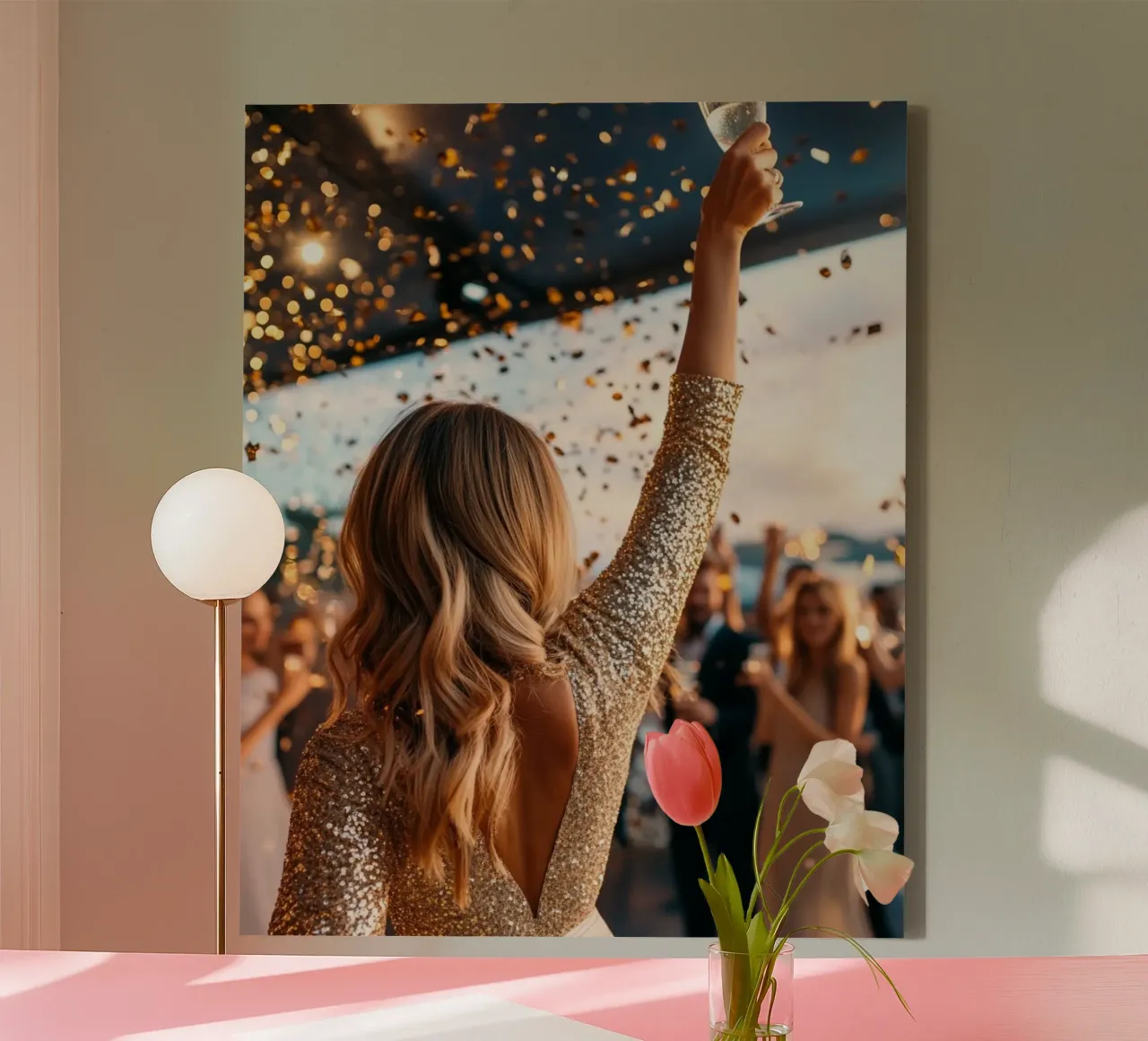 Glam Glow canvas with Floater frame by PhotoVibe Decor