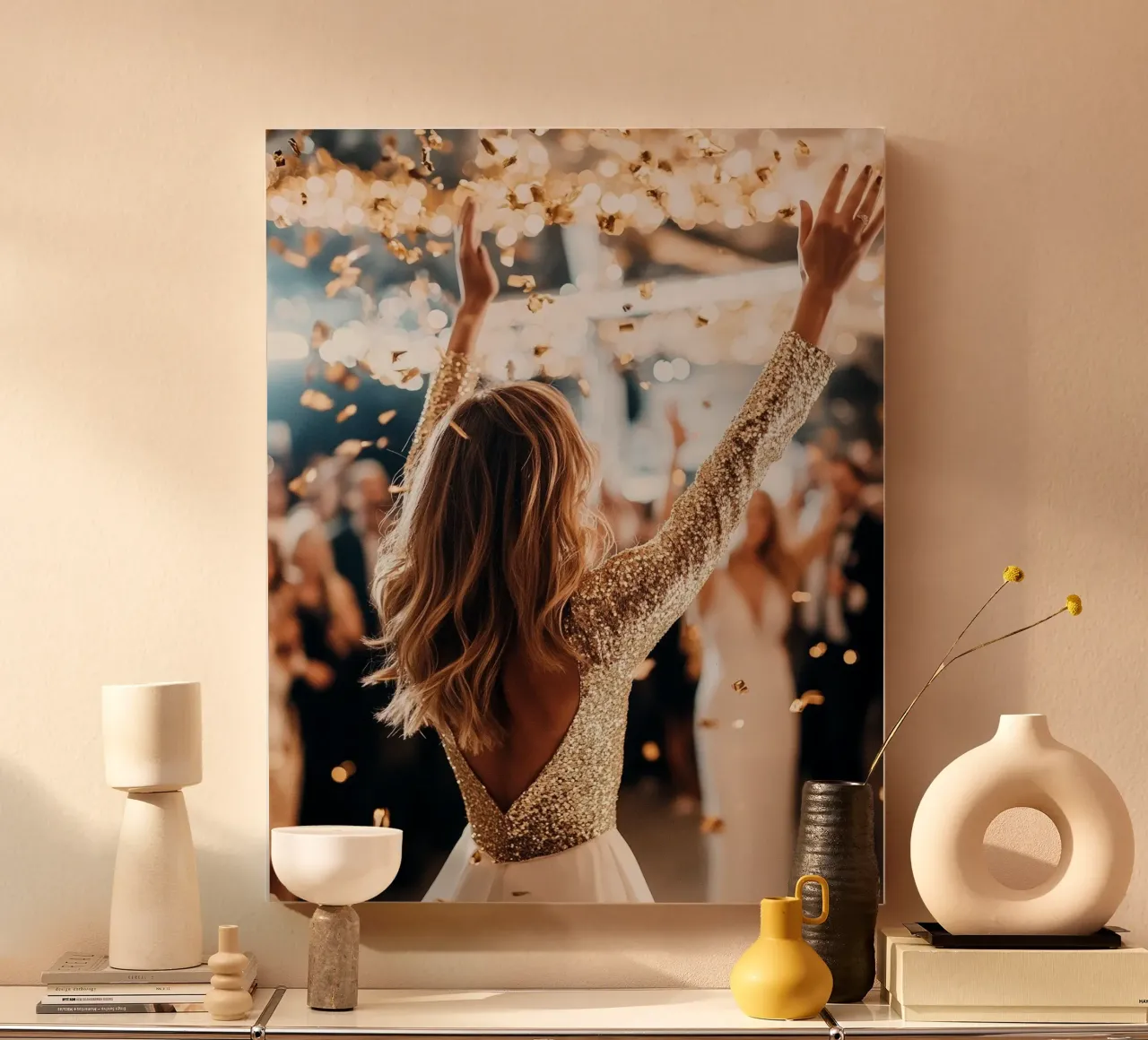 Glam Glow canvas met Baklijst van PhotoVibe Decor