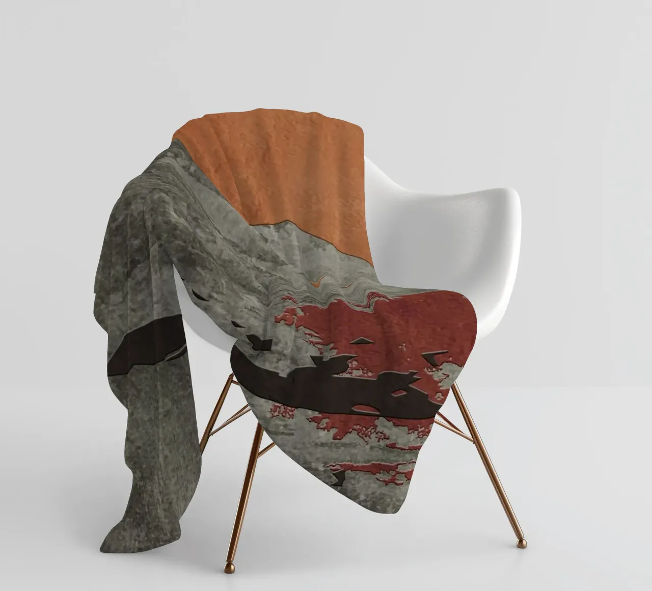 gray metal abstract texture coperta in pile da vintageshop
