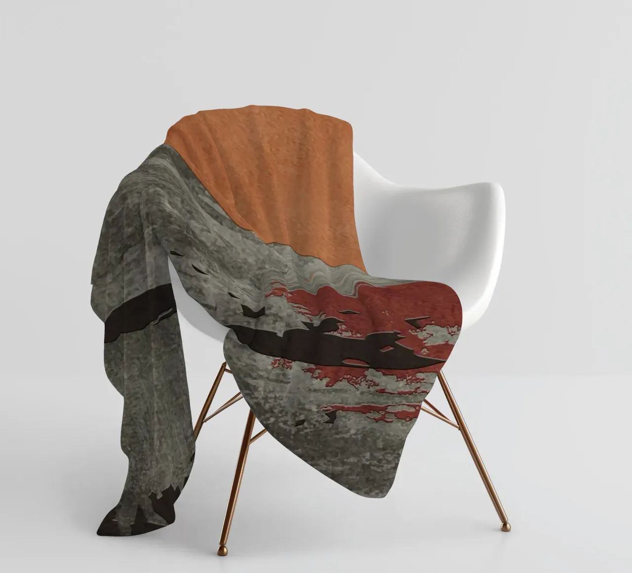 gray metal abstract texture coperta in pile da vintageshop