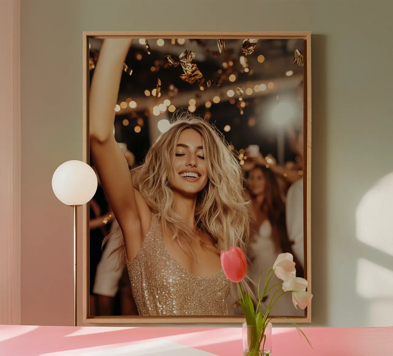 Glam Glow canvas with Floater frame by PhotoVibe Decor