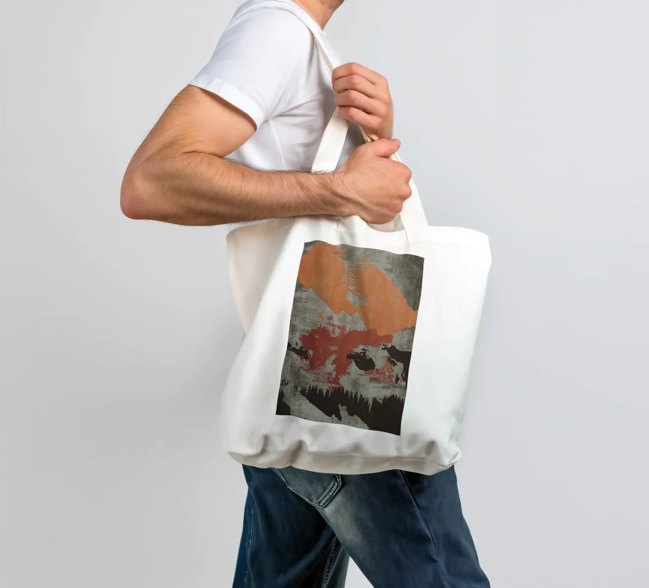 gray metal abstract texture xl borsa in juta da vintageshop