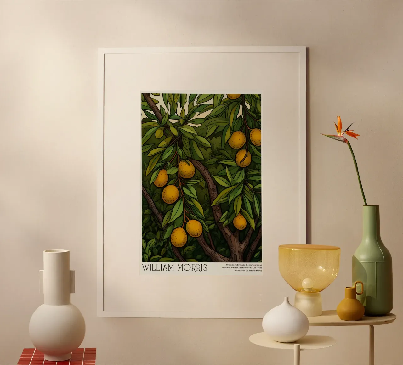 Frutto botanico dell'arancio illustrato poster con telaio in plastica da Turner Kyle