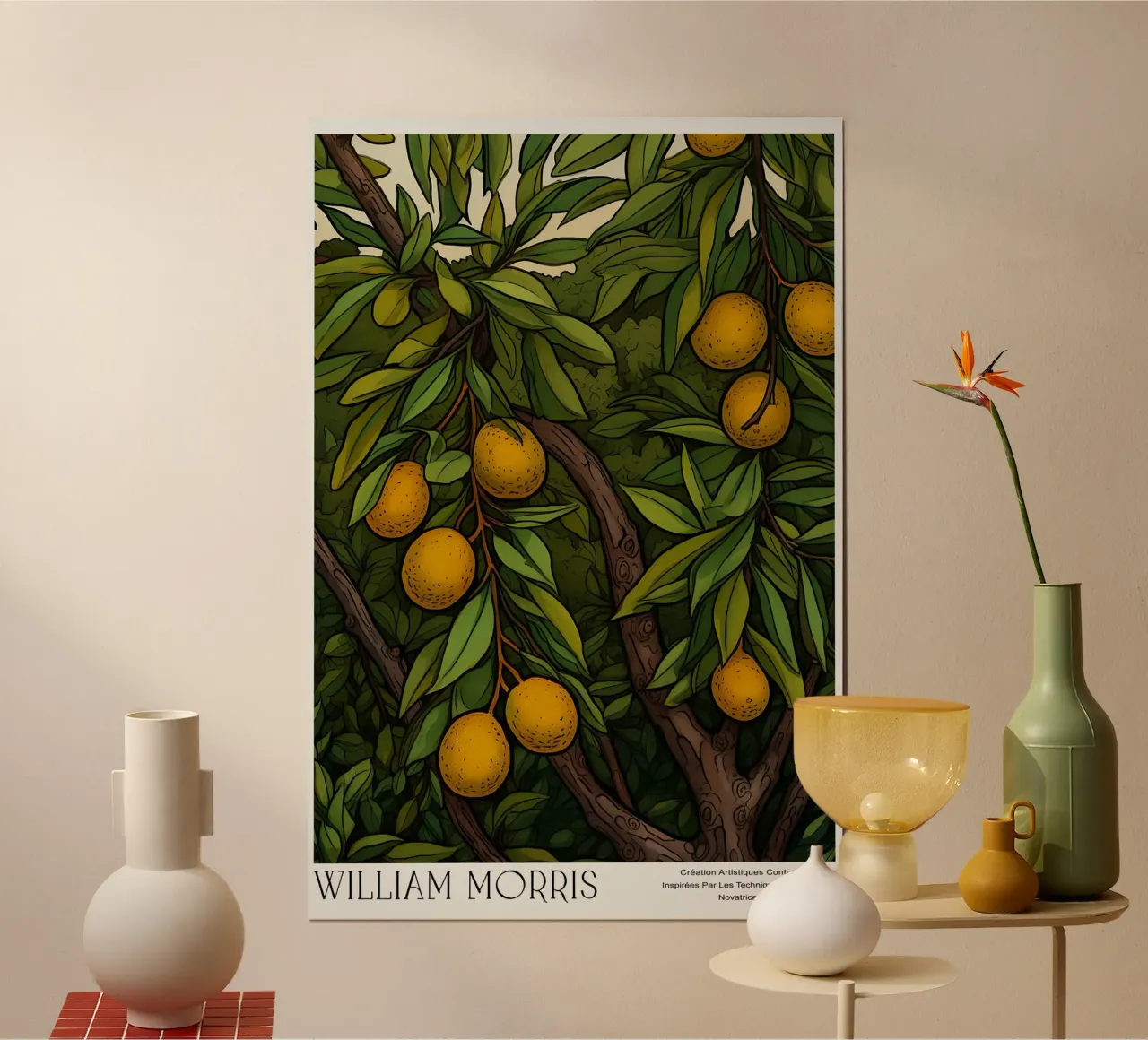 Frutto botanico dell'arancio illustrato poster con telaio in plastica da Turner Kyle