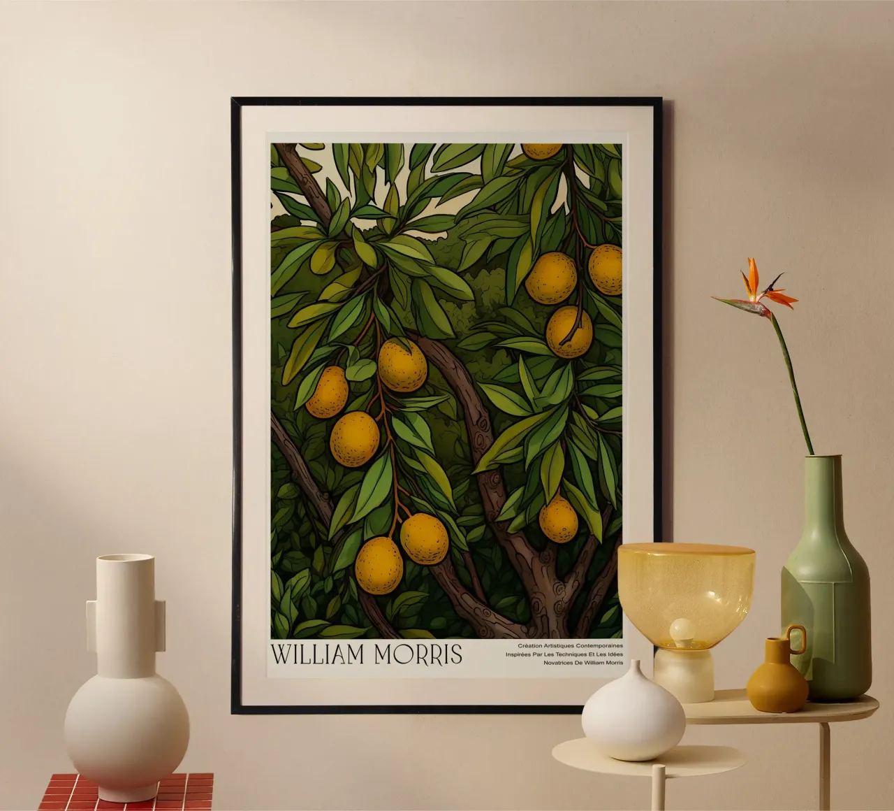 Frutto botanico dell'arancio illustrato poster con telaio in plastica da Turner Kyle
