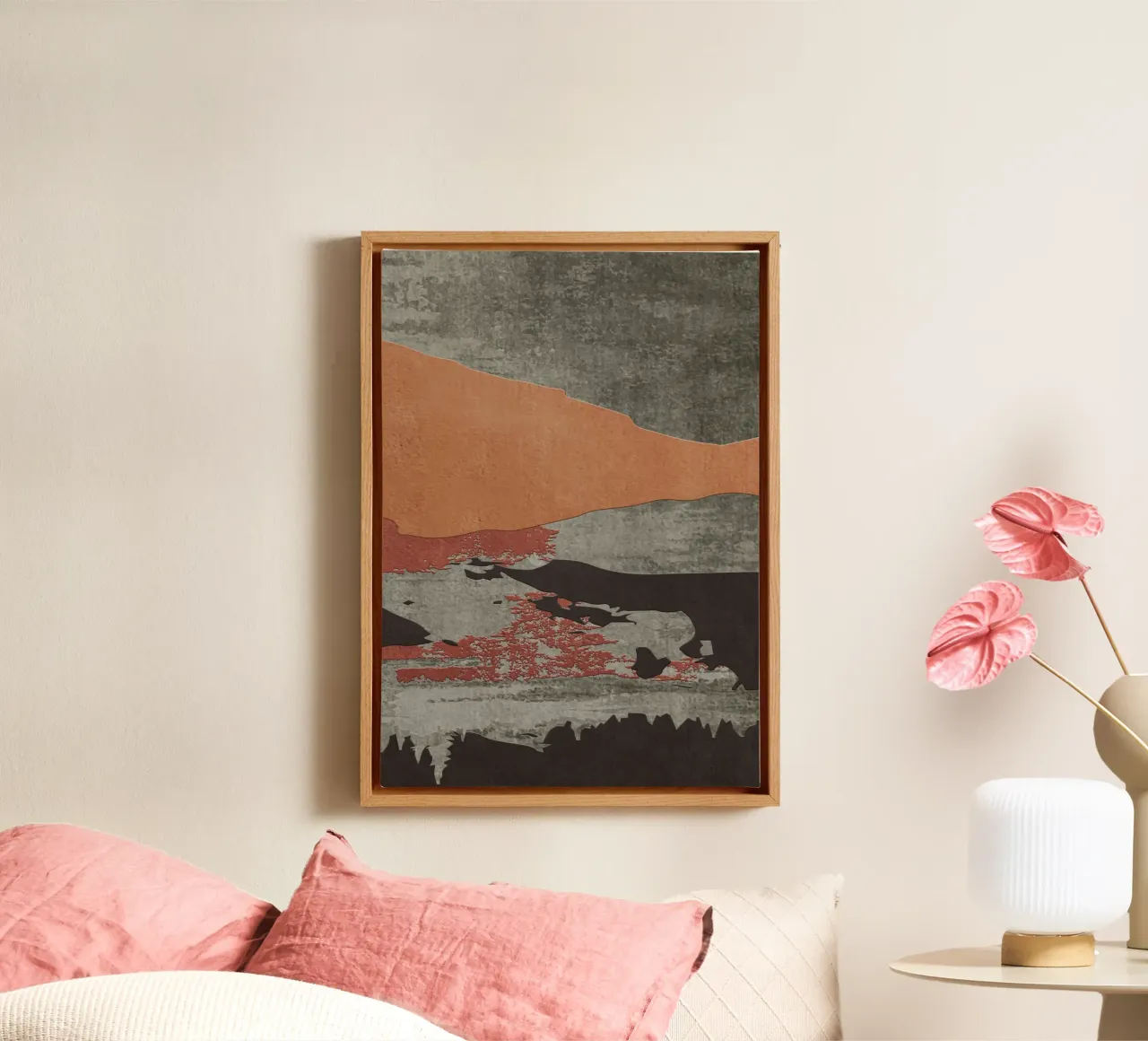 gray metal abstract texture x tela con Cornice a cassetta da vintageshop