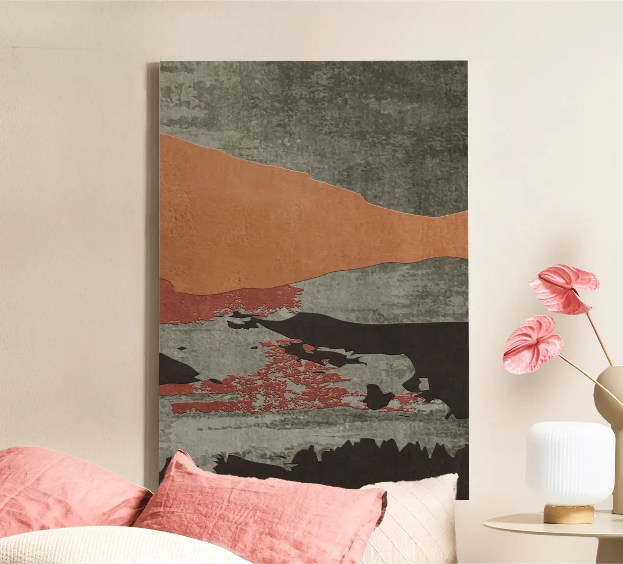 gray metal abstract texture x tela con Cornice a cassetta da vintageshop