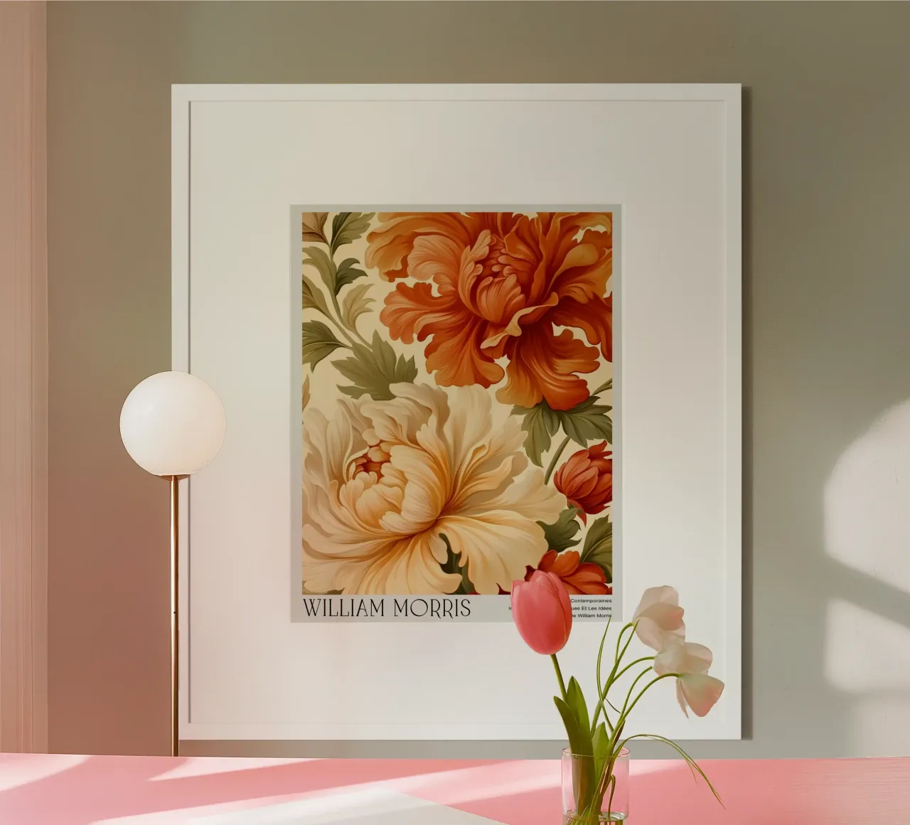 Fiori di peonia poster con telaio in plastica da Turner Kyle