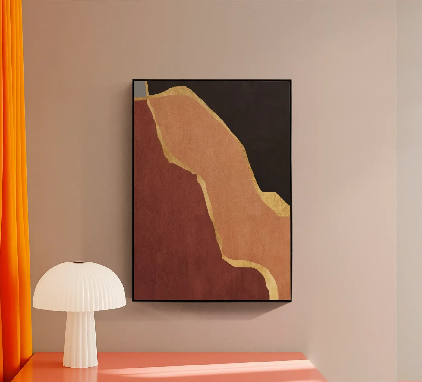 abstract texture orange cutout plexiglass da vintageshop