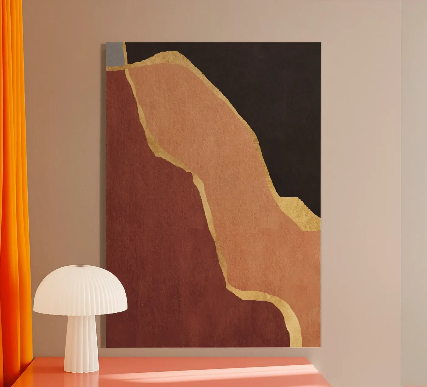 abstract texture orange cutout plexiglass da vintageshop