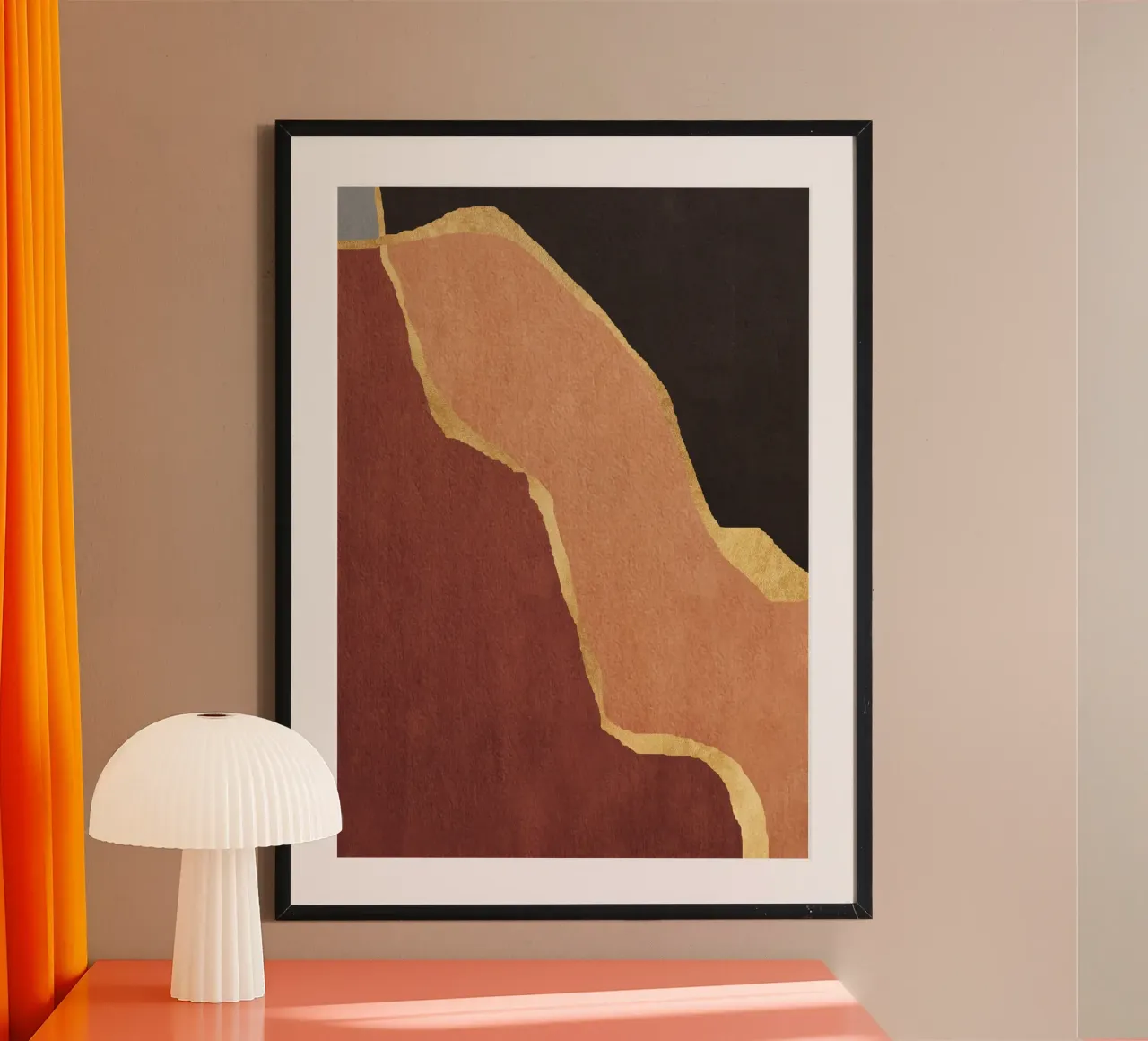 abstract texture orange cutout poster da vintageshop