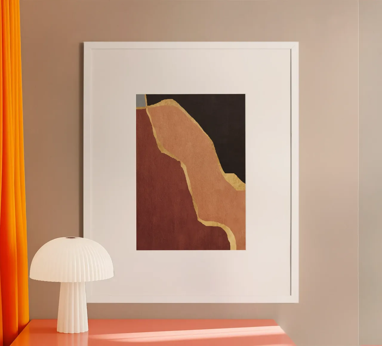 abstract texture orange cutout poster da vintageshop