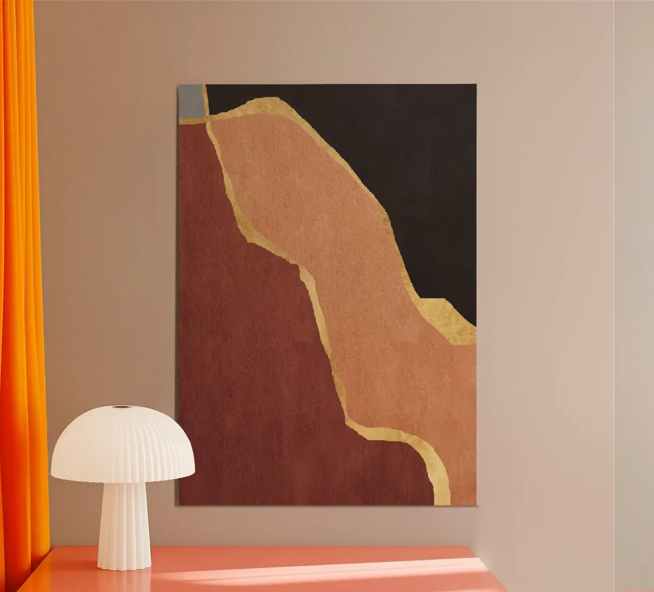 abstract texture orange cutout poster da vintageshop