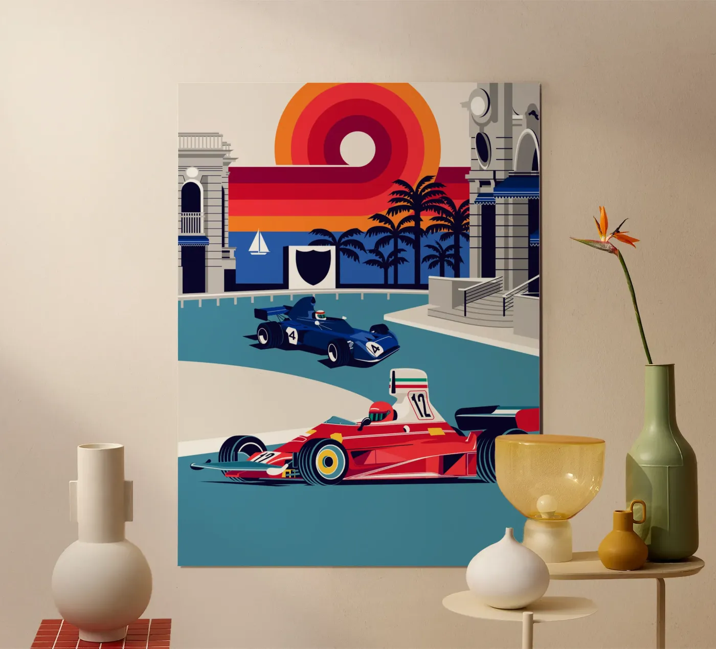 Monaco Sunset poster by Mariel Toigo