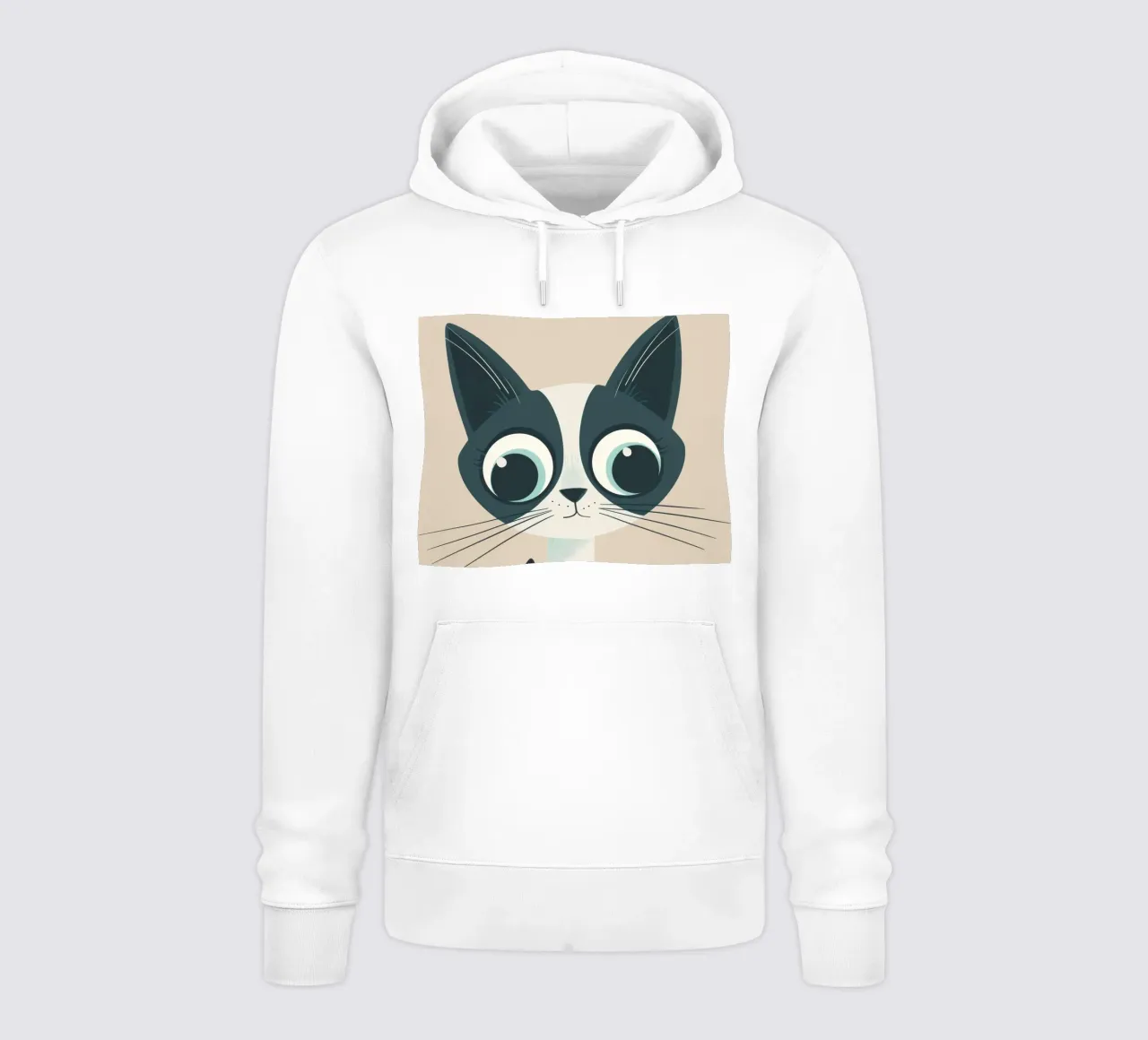 Gatti siamesi stilizzati con occhi grandi ed espressione giocosa felpa con cappuccio da DesignDoodle