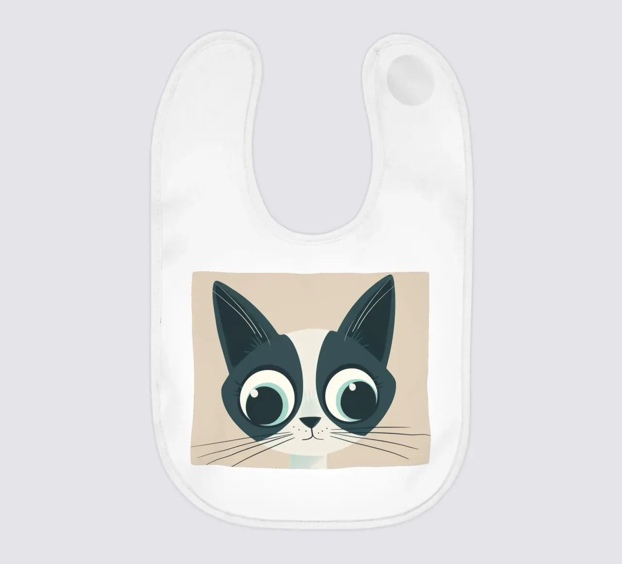 Gatti siamesi stilizzati con occhi grandi ed espressione giocosa bavaglino da DesignDoodle