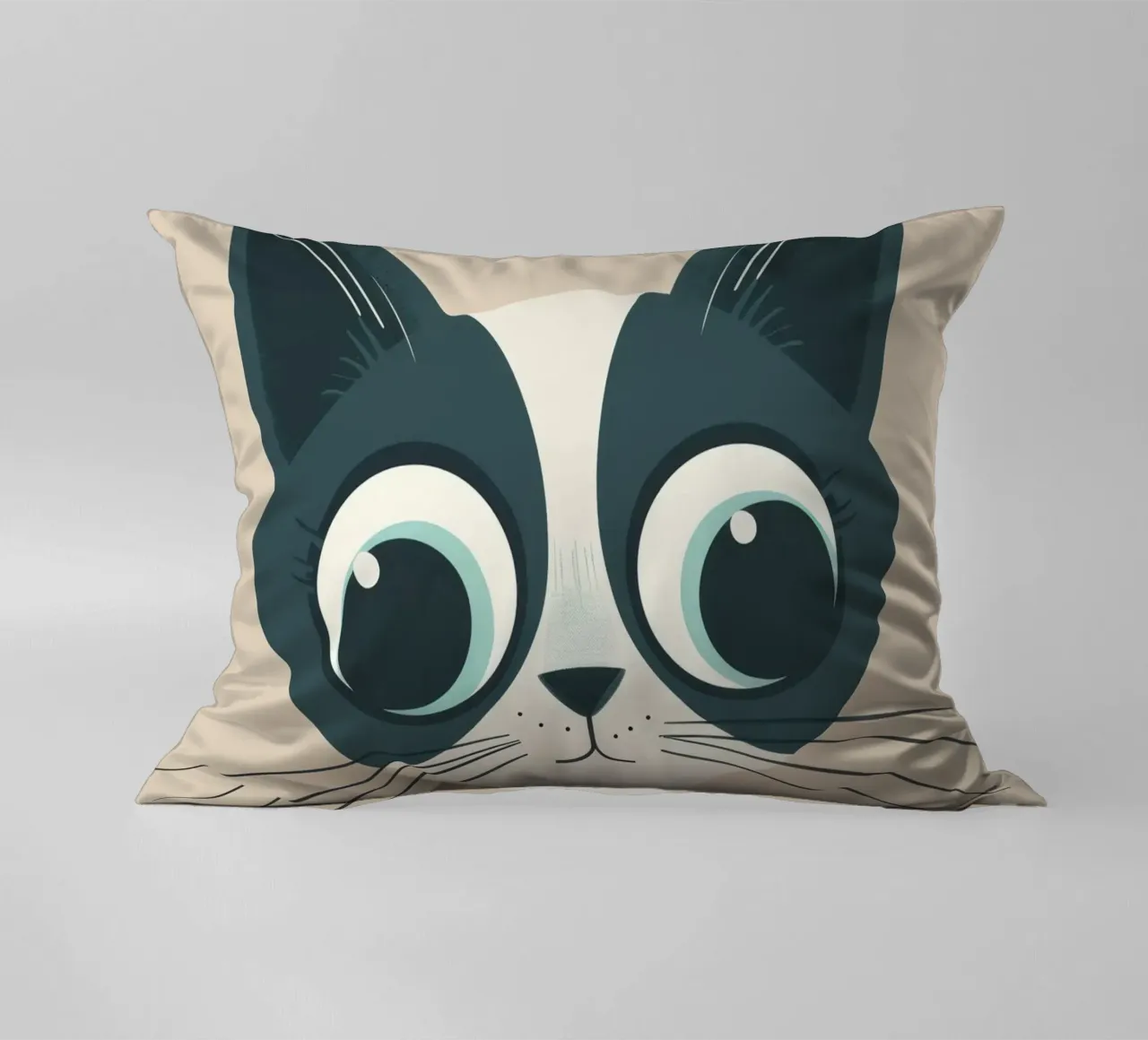 Gestileerde Siamese katten met grote ogen en speelse uitdrukking kussen van DesignDoodle