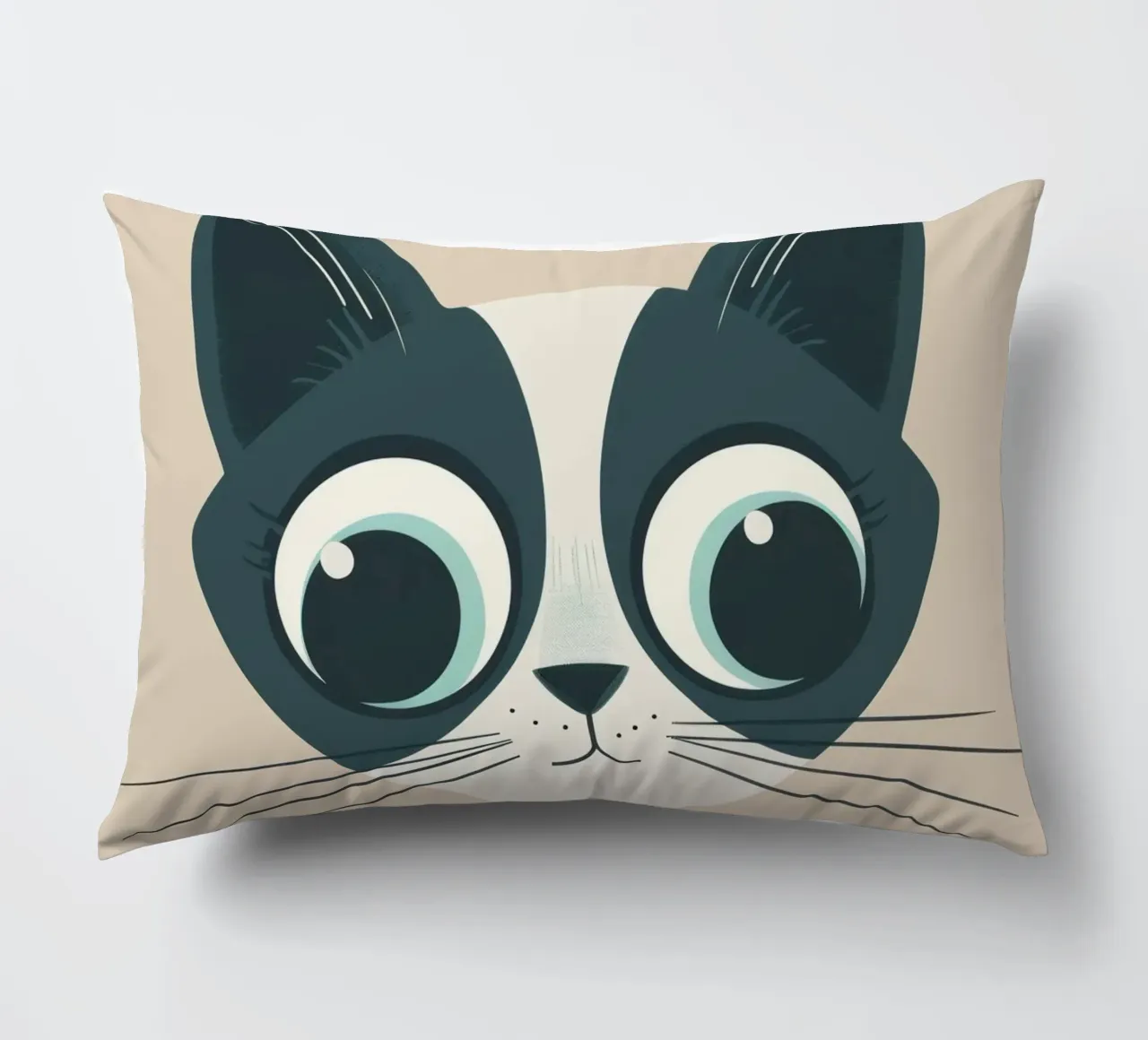 Gestileerde Siamese katten met grote ogen en speelse uitdrukking kussen van DesignDoodle