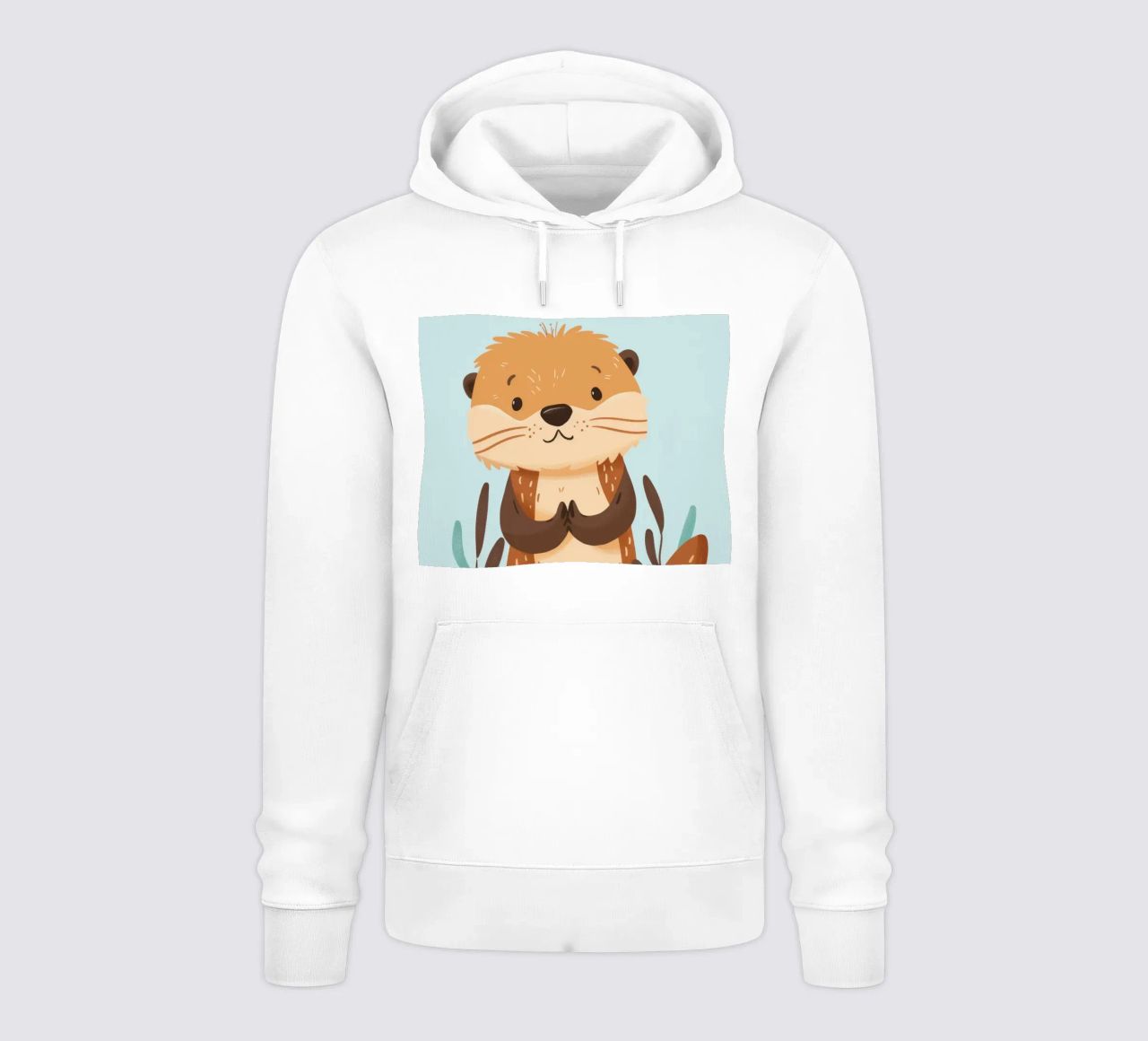 Cucciolo di lontra marina seduto con calma sulla spiaggia felpa con cappuccio da DesignDoodle