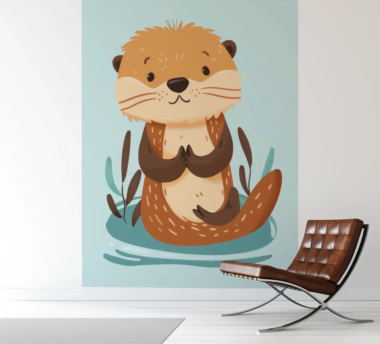 Sea Otter Pup Sitting Calmly on the Shore photo wallpaper by DesignDoodle