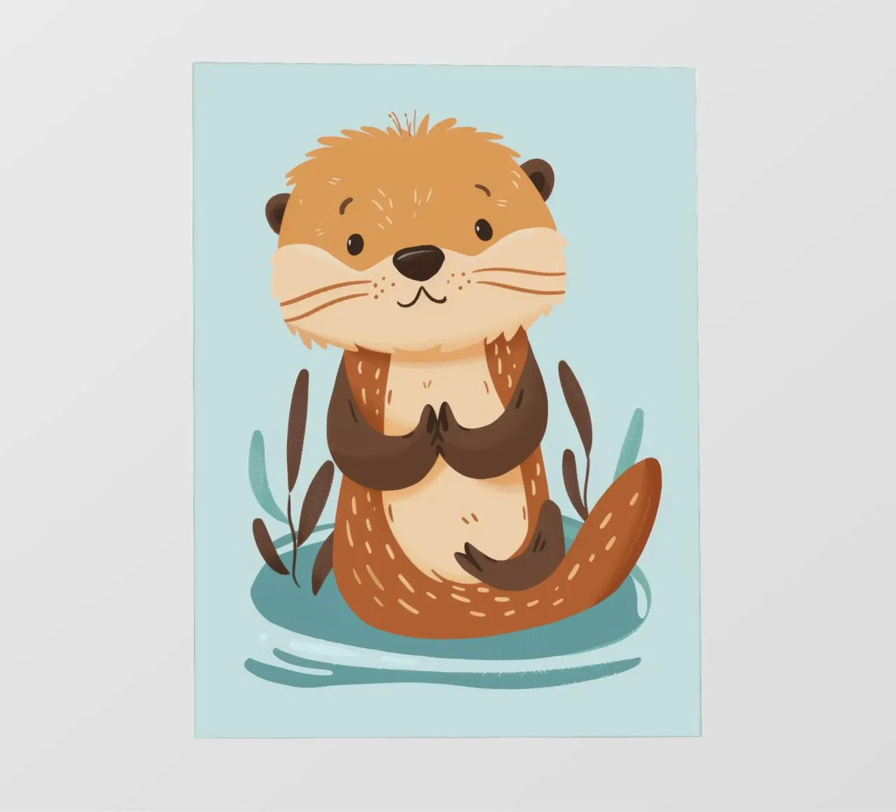 Sea Otter Pup Sitting Calmly on the Shore photo wallpaper by DesignDoodle