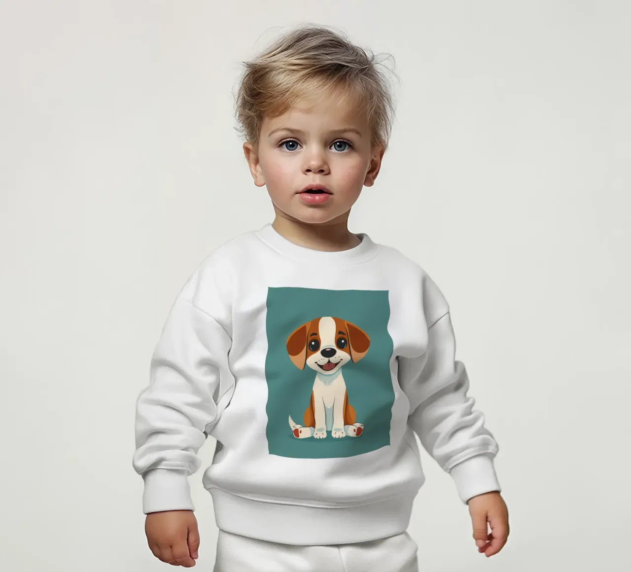 Cucciolo carino e allegro con un grande sorriso e un atteggiamento giocoso felpa neonato da DesignDoodle